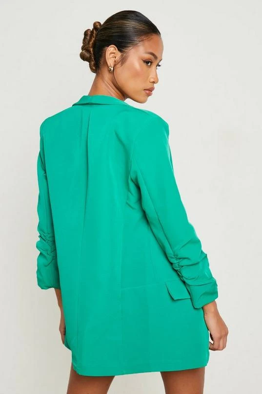 BOOHOO Ruched Sleeve Tailored Blazer 2 BOOHOO Ruched Sleeve Tailored Blazer - Image 2