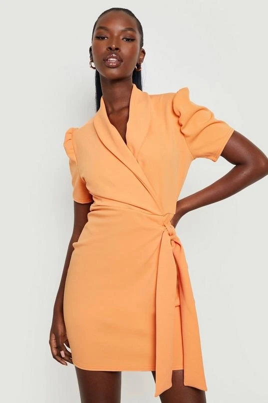 BOOHOO Puff Sleeve Belted Shirt Dress 3 BOOHOO Puff Sleeve Belted Shirt Dress - Image 3