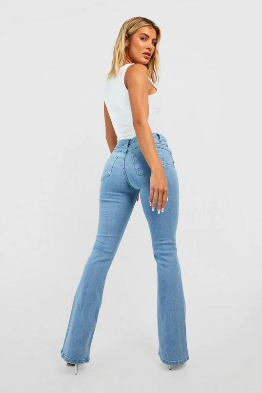 BOOHOO Mid Rise Butt Shaper Flared Jeans 2 BOOHOO Mid Rise Butt Shaper Flared Jeans - Image 2