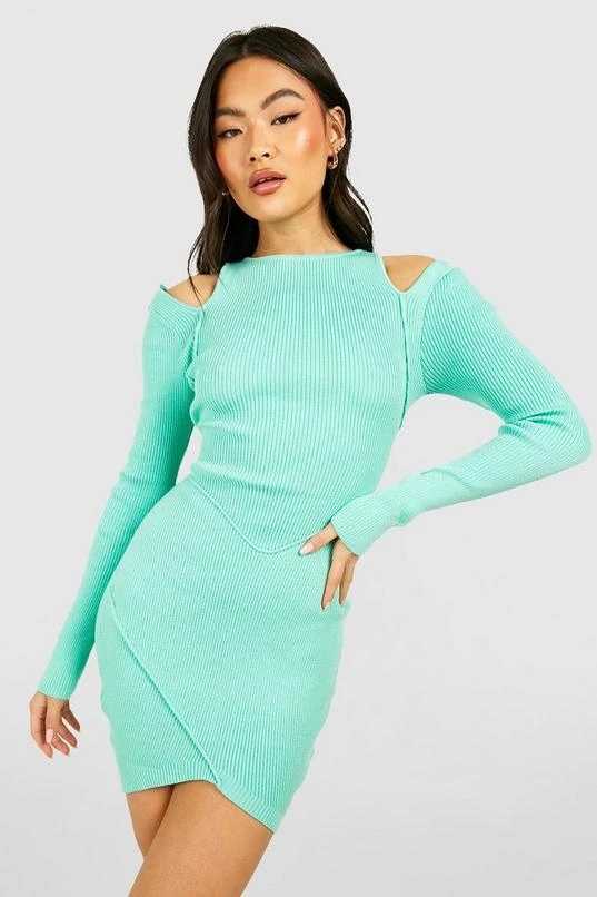 BOOHOO Premium Rib Knitted Contour Mini Dress 3 BOOHOO Premium Rib Knitted Contour Mini Dress - Image 3