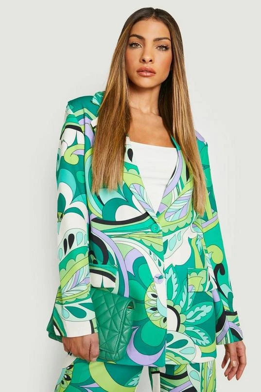 BOOHOO Abstract Print Relaxed Fit Blazer 1 BOOHOO Abstract Print Relaxed Fit Blazer