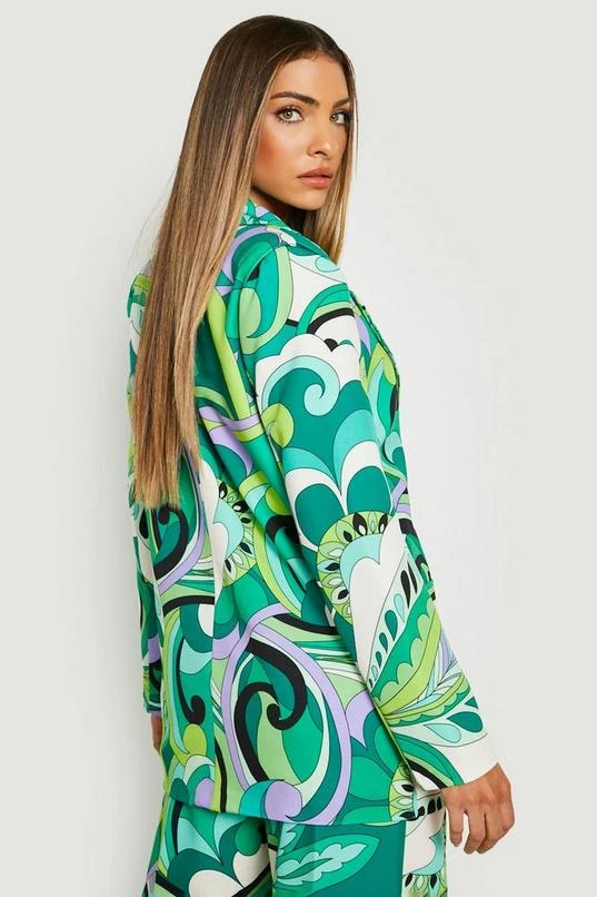 BOOHOO Abstract Print Relaxed Fit Blazer 2 BOOHOO Abstract Print Relaxed Fit Blazer - Image 2