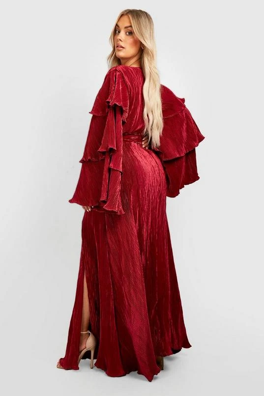 BOOHOO Plus Layered Ruffle Sleeve Maxi Dress 2 BOOHOO Plus Layered Ruffle Sleeve Maxi Dress - Image 2