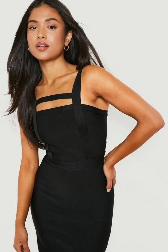 BOOHOO Petite Bandage Square Neck Cut Out Midi Dress 4 BOOHOO Petite Bandage Square Neck Cut Out Midi Dress - Image 4