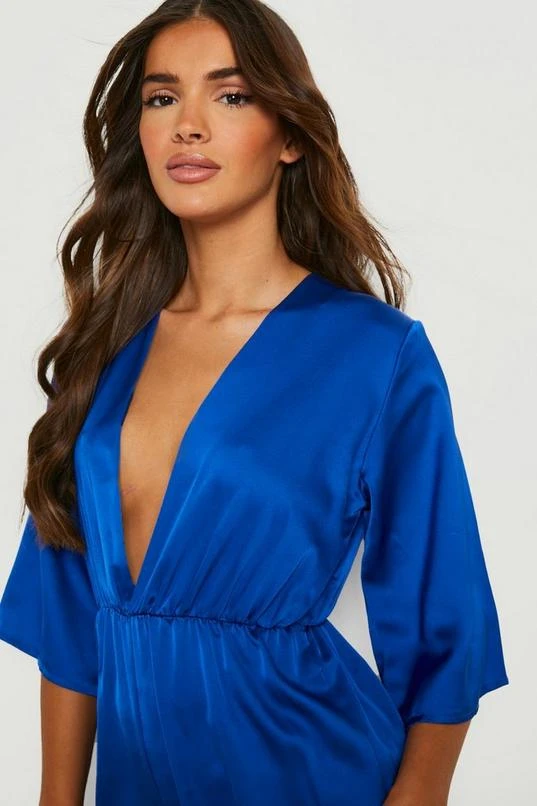 BOOHOO Wrap Front Satin Jumpsuit 4 BOOHOO Wrap Front Satin Jumpsuit - Image 4