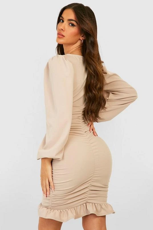 BOOHOO Blouson Sleeve Ruffle Wrap Dress 2 BOOHOO Blouson Sleeve Ruffle Wrap Dress - Image 2