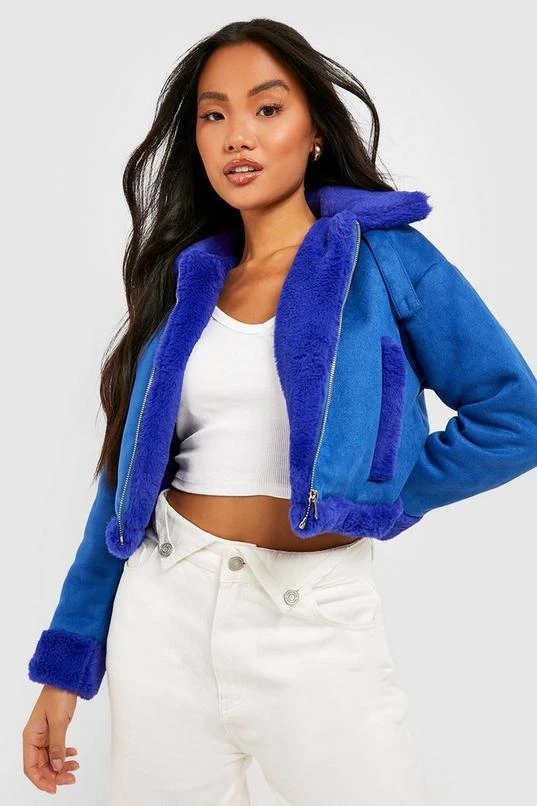 BOOHOO Petite Faux Suede Aviator 4 BOOHOO Petite Faux Suede Aviator - Image 4