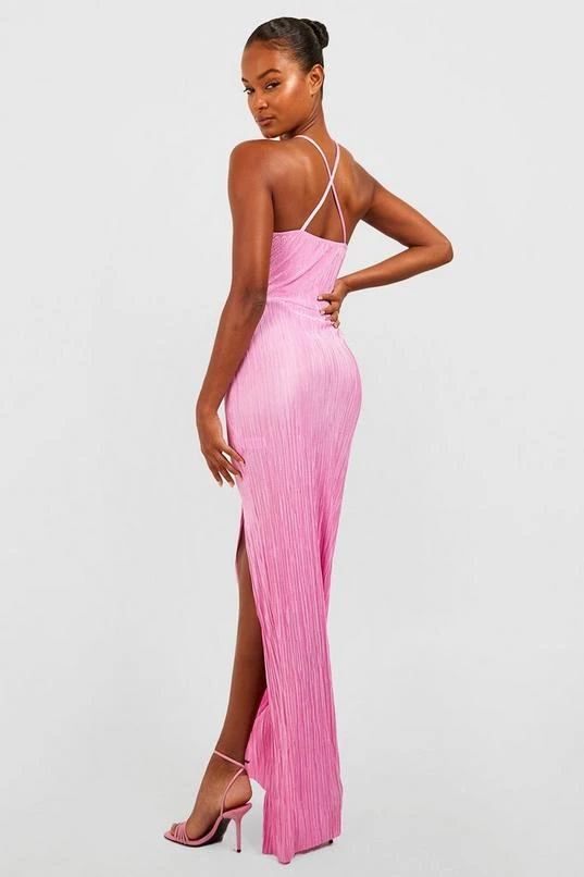 BOOHOO Tall Plisse Split Side Maxi Dress 2 BOOHOO Tall Plisse Split Side Maxi Dress - Image 2