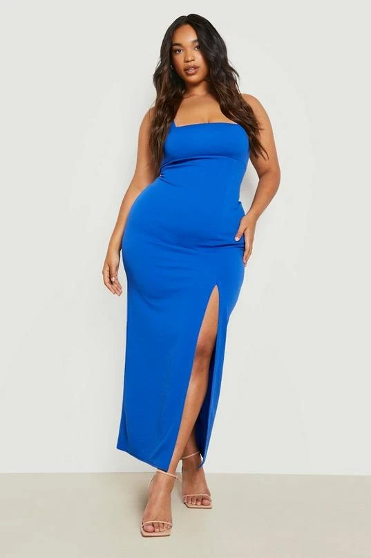 BOOHOO Plus Square Neck Split Maxi Dress 3 BOOHOO Plus Square Neck Split Maxi Dress - Image 3