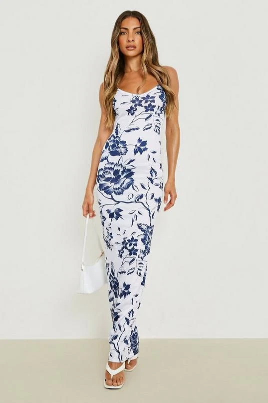BOOHOO Floral Strappy Maxi Dress 1 BOOHOO Floral Strappy Maxi Dress