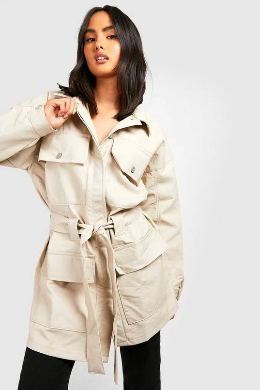 BOOHOO Faux Leather Utility Jacket 1 BOOHOO Faux Leather Utility Jacket