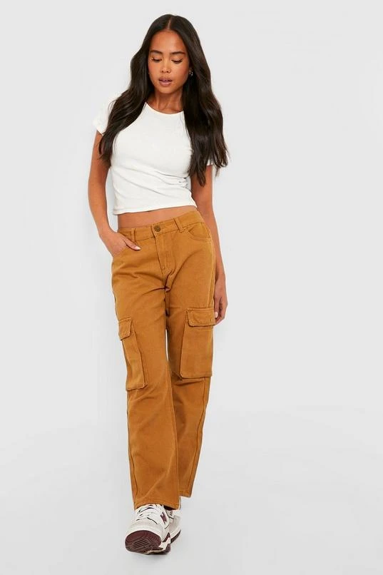 BOOHOO Petite Mid Rise Pocket Cargo Jean 1 BOOHOO Petite Mid Rise Pocket Cargo Jean