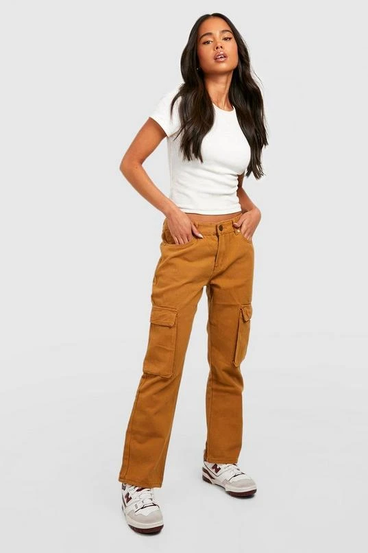 BOOHOO Petite Mid Rise Pocket Cargo Jean 3 BOOHOO Petite Mid Rise Pocket Cargo Jean - Image 3