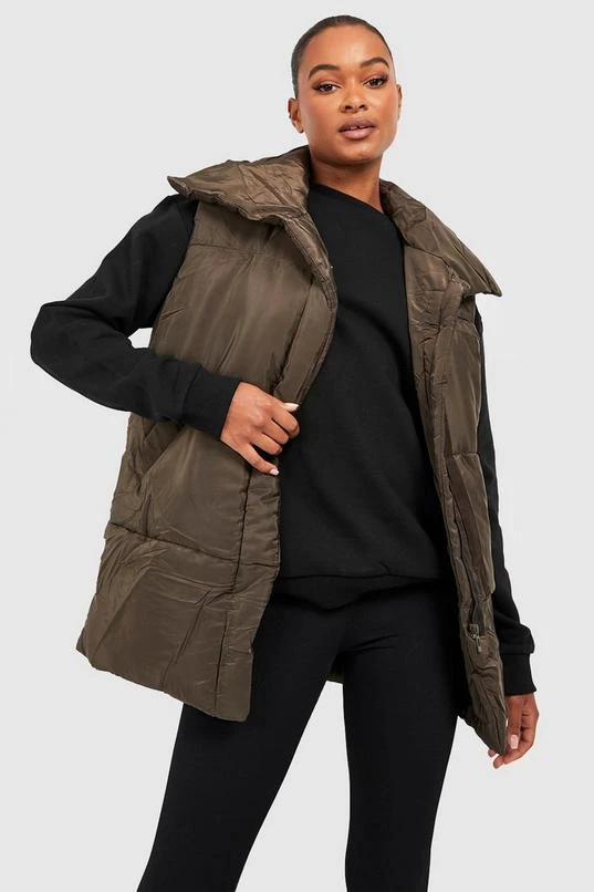 BOOHOO Tall Cropped Funnel Neck Vest 1 BOOHOO Tall Cropped Funnel Neck Vest