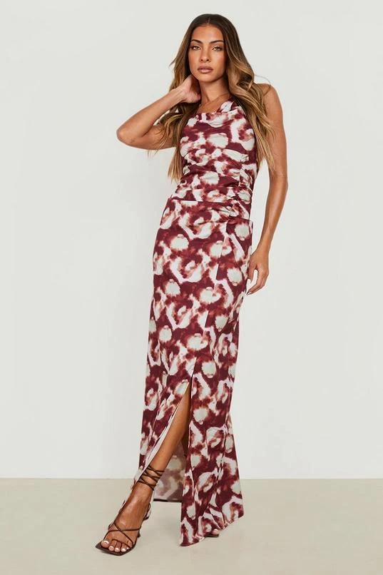 BOOHOO Tie Dye Ruched Slip Dress 1 BOOHOO Tie Dye Ruched Slip Dress