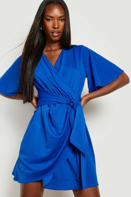 BOOHOO Angel Sleeve Wrap Dress 3 BOOHOO Angel Sleeve Wrap Dress - Image 3