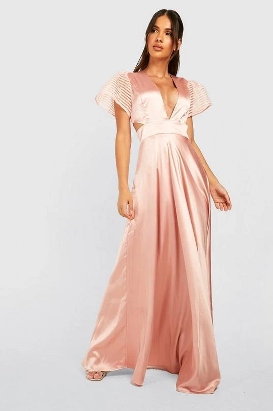 BOOHOO Satin Organza Occasion Maxi Dress 1 BOOHOO Satin Organza Occasion Maxi Dress