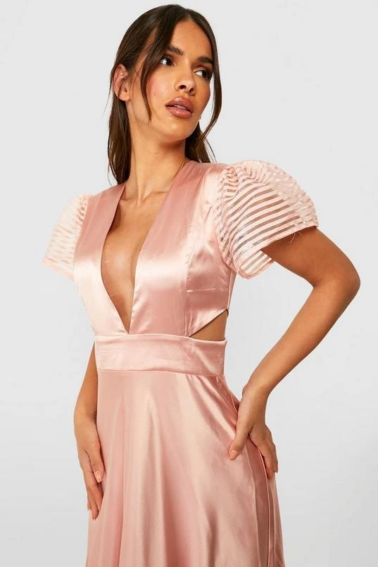 BOOHOO Satin Organza Occasion Maxi Dress 3 BOOHOO Satin Organza Occasion Maxi Dress - Image 3