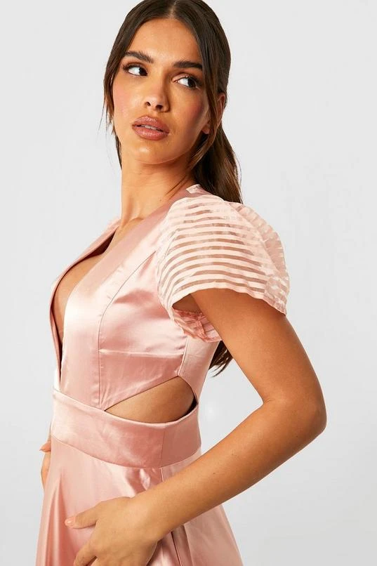 BOOHOO Satin Organza Occasion Maxi Dress 4 BOOHOO Satin Organza Occasion Maxi Dress - Image 4