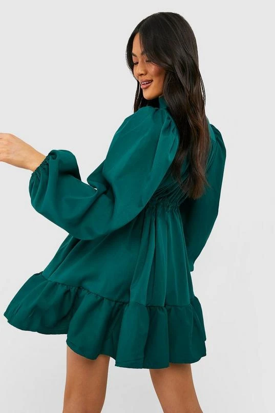 BOOHOO High Neck Tiered Smock Dress 2 BOOHOO High Neck Tiered Smock Dress - Image 2