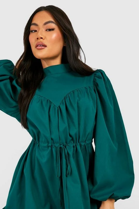 BOOHOO High Neck Tiered Smock Dress 4 BOOHOO High Neck Tiered Smock Dress - Image 4