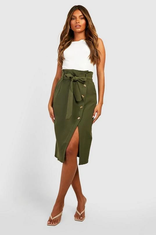 BOOHOO Belted Button Front Pencil Skirt 3 BOOHOO Belted Button Front Pencil Skirt - Image 3