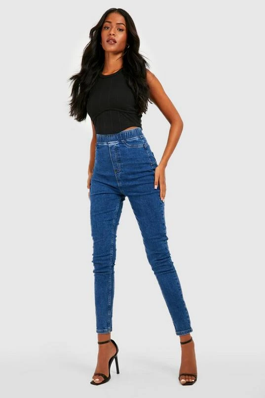 BOOHOO Tall Pull On Butt Shaper Denim Jegging 1 BOOHOO Tall Pull On Butt Shaper Denim Jegging