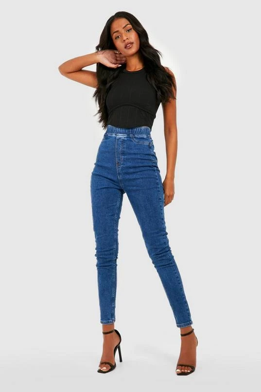 BOOHOO Tall Pull On Butt Shaper Denim Jegging 3 BOOHOO Tall Pull On Butt Shaper Denim Jegging - Image 3