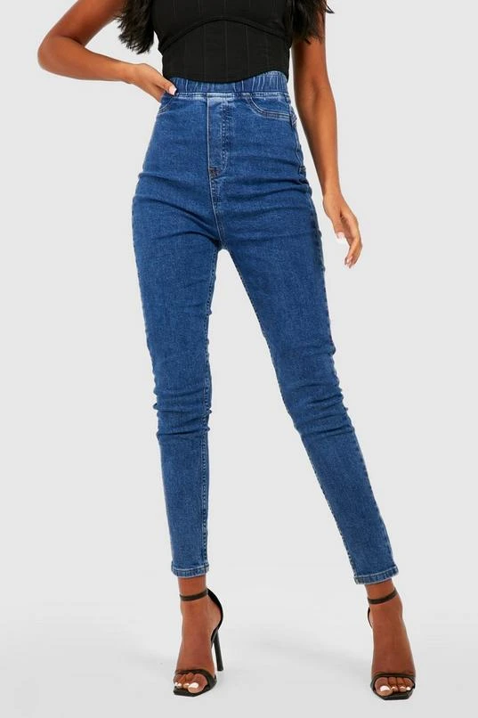 BOOHOO Tall Pull On Butt Shaper Denim Jegging 4 BOOHOO Tall Pull On Butt Shaper Denim Jegging - Image 4