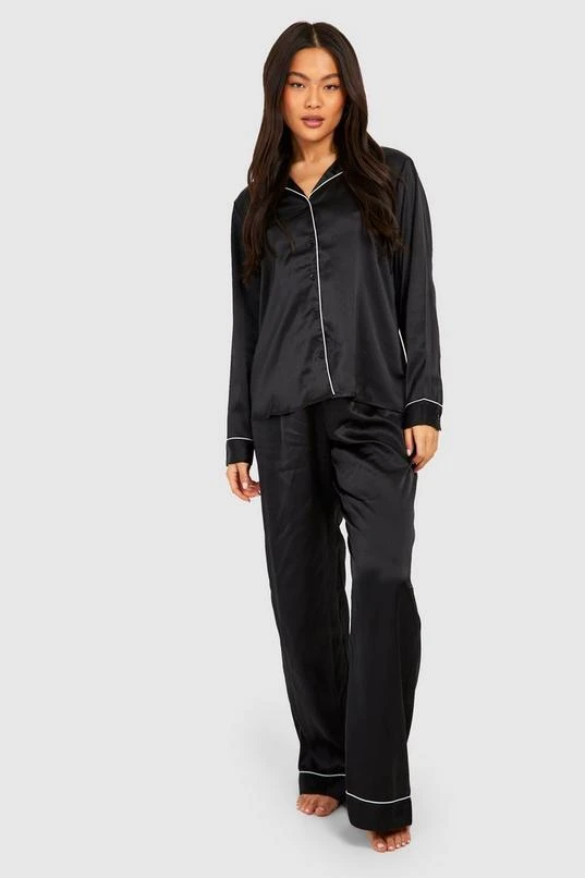 BOOHOO Nap Queen Embroidery Satin Pajama Pants Set 2 BOOHOO Nap Queen Embroidery Satin Pajama Pants Set - Image 2