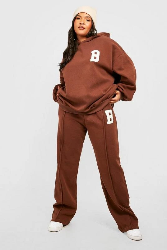 BOOHOO Plus Applique Straight Leg Hooded Tracksuit 3 BOOHOO Plus Applique Straight Leg Hooded Tracksuit - Image 3