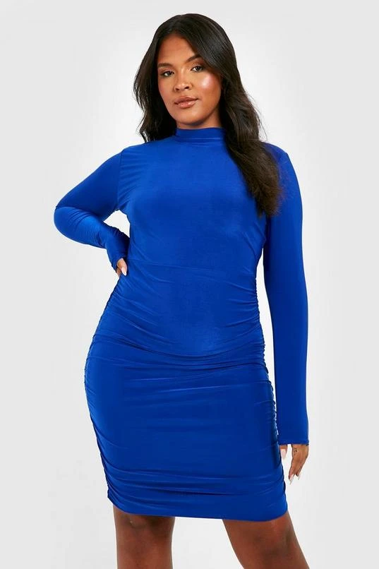 BOOHOO Plus Double Layer Recycled Slinky Dress 3 BOOHOO Plus Double Layer Recycled Slinky Dress - Image 3