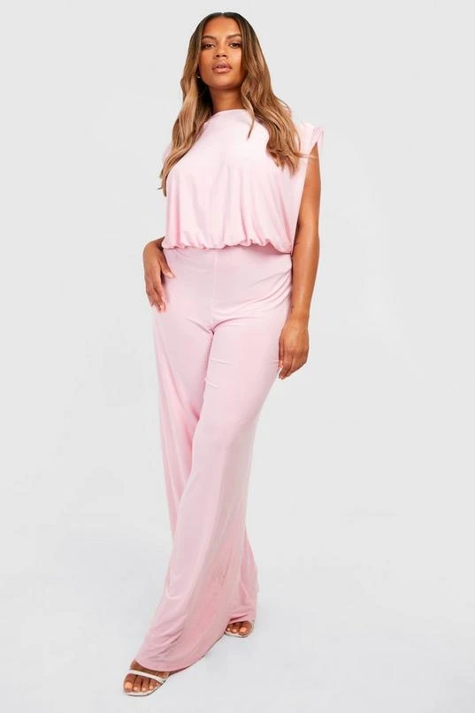 BOOHOO Plus Recycled Slinky Flare Leg Jumpsuit 3 BOOHOO Plus Recycled Slinky Flare Leg Jumpsuit - Image 3