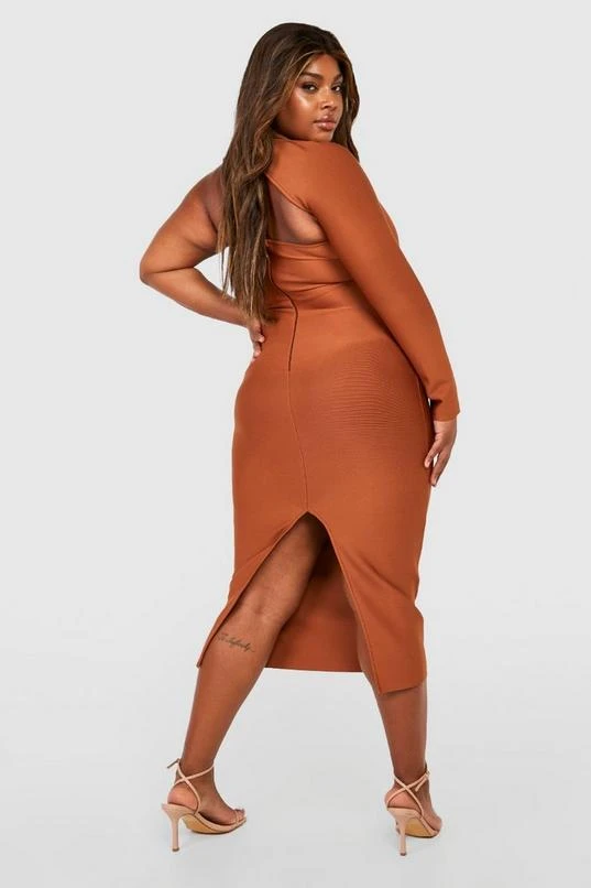 BOOHOO Plus Premium Bandage One Shoulder Midi Dress 2 BOOHOO Plus Premium Bandage One Shoulder Midi Dress - Image 2