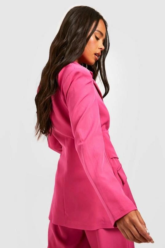 BOOHOO Petite Woven Corset Detail Blazer 2 BOOHOO Petite Woven Corset Detail Blazer - Image 2