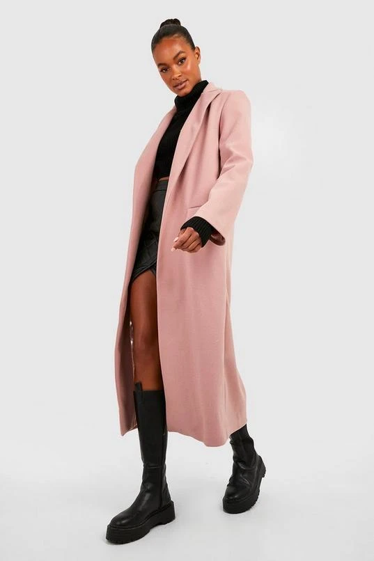 BOOHOO Tall Oversized Wool Look Duster Coat 3 BOOHOO Tall Oversized Wool Look Duster Coat - Image 3