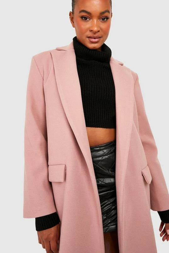 BOOHOO Tall Oversized Wool Look Duster Coat 4 BOOHOO Tall Oversized Wool Look Duster Coat - Image 4