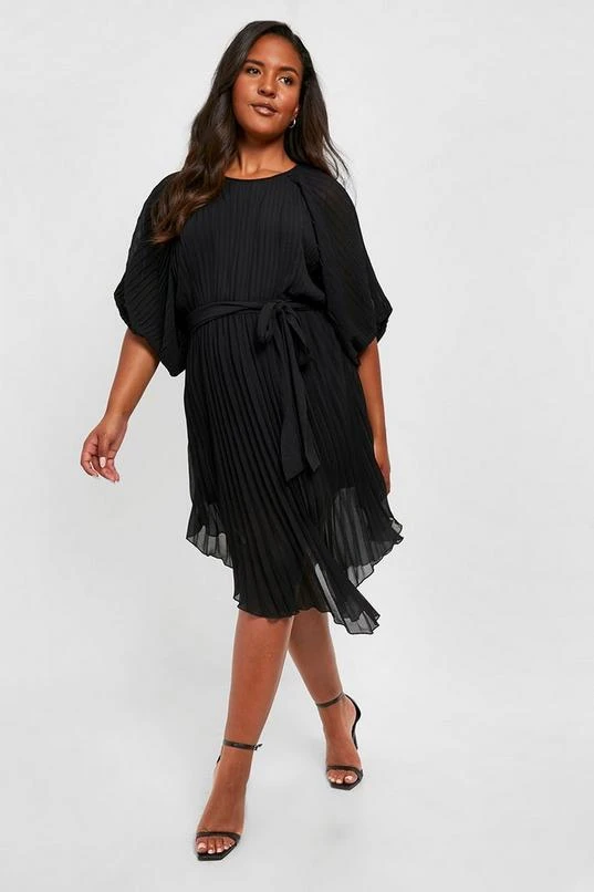 BOOHOO Plus Pleated Puff Sleeve Midi Dress 3 BOOHOO Plus Pleated Puff Sleeve Midi Dress - Image 3