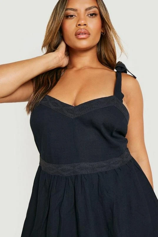 BOOHOO Plus Tie Strap A-Line Lace Dress 4 BOOHOO Plus Tie Strap A-Line Lace Dress - Image 4