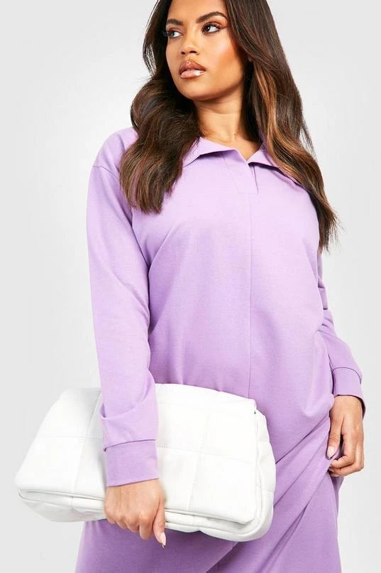 BOOHOO Plus Shirt Collar Midi Sweat Dress 4 BOOHOO Plus Shirt Collar Midi Sweat Dress - Image 4