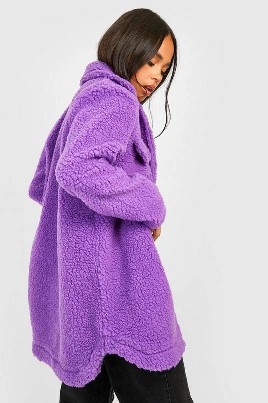 BOOHOO Petite Teddy Pocket Detail Shacket 2 BOOHOO Petite Teddy Pocket Detail Shacket - Image 2