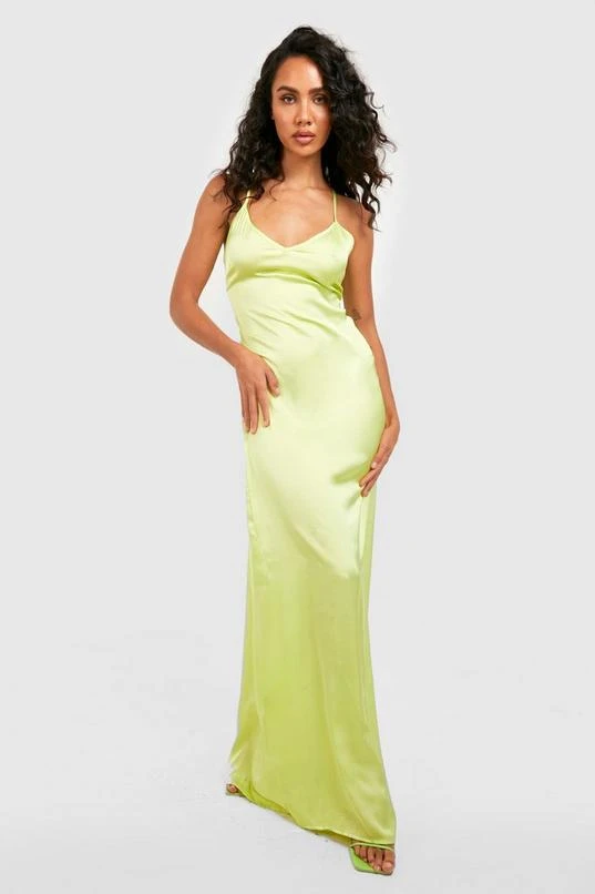BOOHOO Satin Maxi Dress 3 BOOHOO Satin Maxi Dress - Image 3