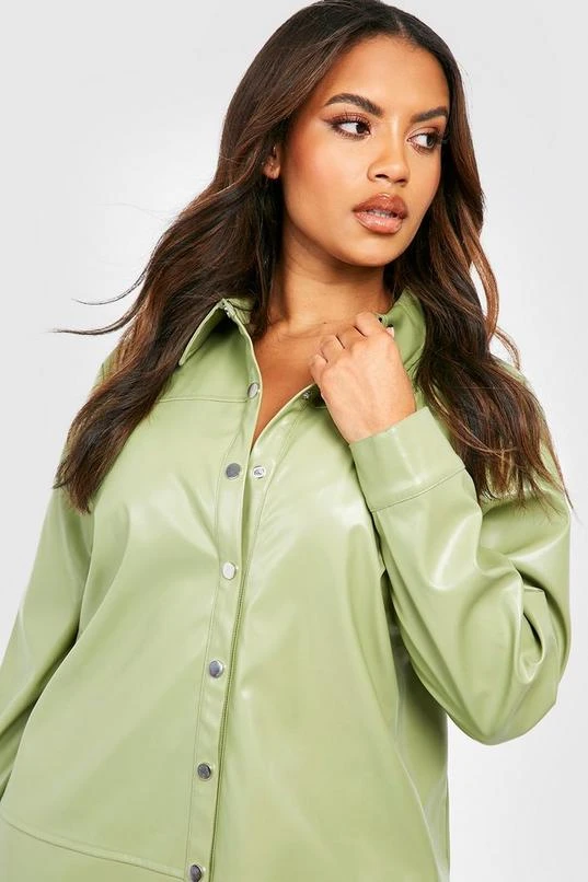 BOOHOO Plus Pu Shirt Dress 4 BOOHOO Plus Pu Shirt Dress - Image 4