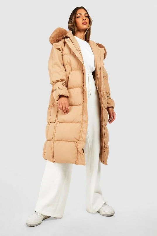 BOOHOO Luxe Faux Fur Trim Parka 1 BOOHOO Luxe Faux Fur Trim Parka
