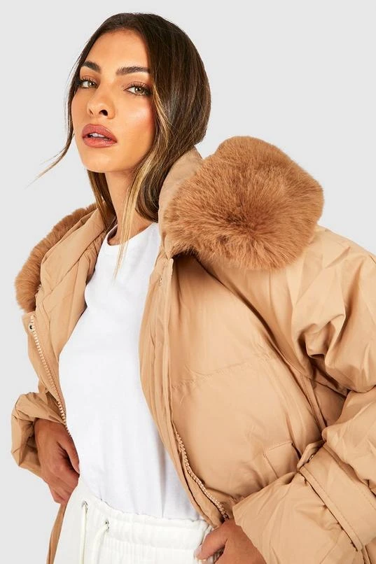 BOOHOO Luxe Faux Fur Trim Parka 4 BOOHOO Luxe Faux Fur Trim Parka - Image 4