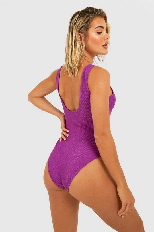 BOOHOO Crinkle Scoop Neck Swimsuit 2 BOOHOO Crinkle Scoop Neck Swimsuit - Image 2