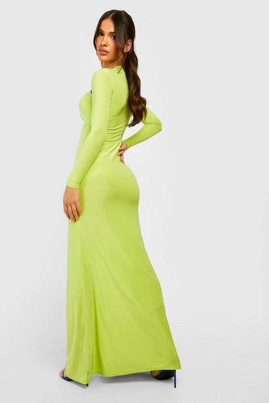 BOOHOO Cut Out Detail Slinky Maxi Dress 2 BOOHOO Cut Out Detail Slinky Maxi Dress - Image 2