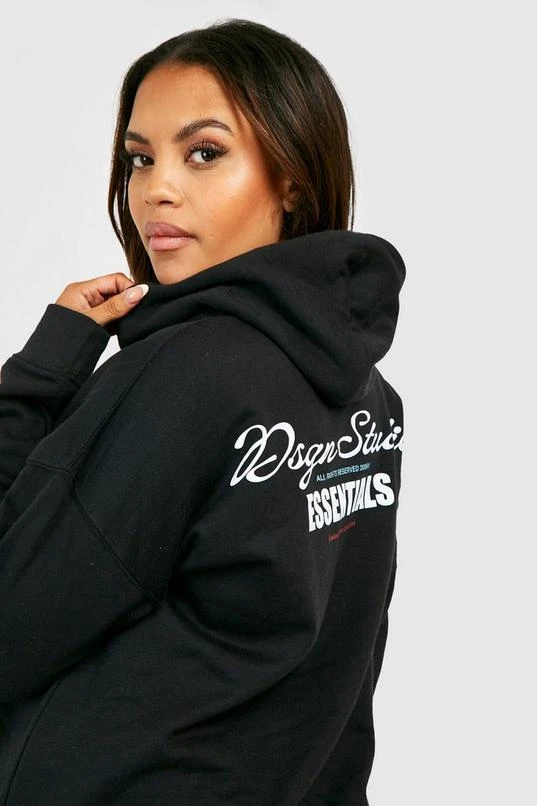 BOOHOO Plus Dsgn Studio Back Printed Hoodie 4 BOOHOO Plus Dsgn Studio Back Printed Hoodie - Image 4