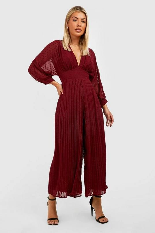 BOOHOO Dobby Balloon Sleeve Culotte Jumpsuit 3 BOOHOO Dobby Balloon Sleeve Culotte Jumpsuit - Image 3