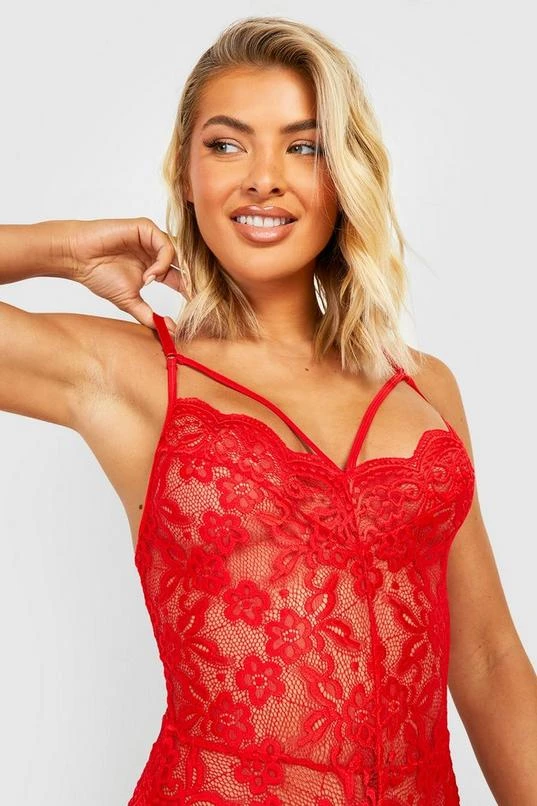 BOOHOO Lace Up Crotchless Bodysuit 4 BOOHOO Lace Up Crotchless Bodysuit - Image 4